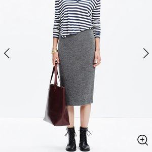 MADEWELL Pillar Wool Midi Pencil Skirt